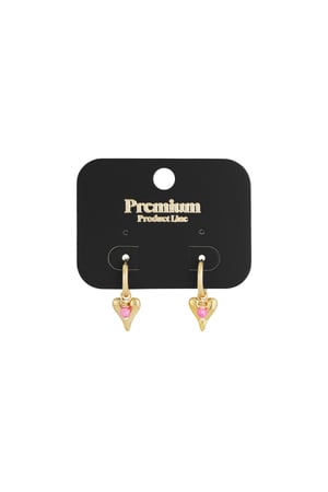 Vivid heart earrings - Gold color h5 Picture3