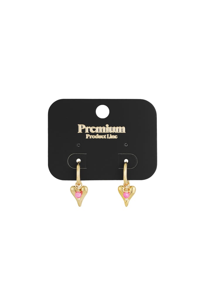 Vivid heart earrings - Gold color Picture3