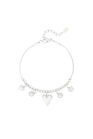 Bracciale cuore scintillante - Colore argento h5 