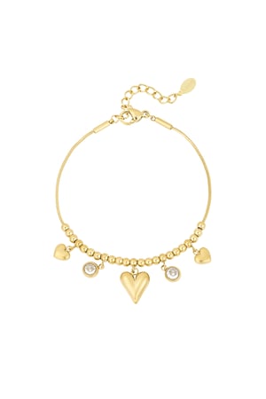 Gleaming heart bracelet - Gold color h5 