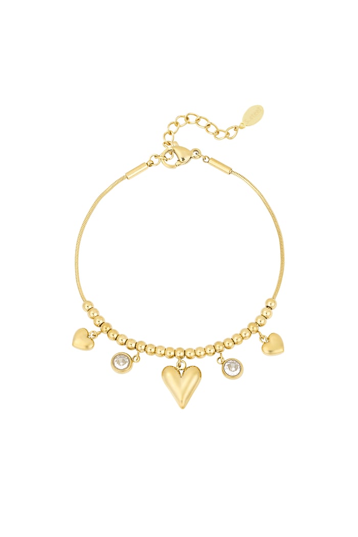 Gleaming heart bracelet - Gold color 