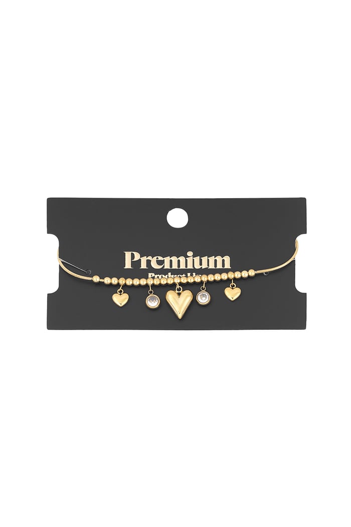 Gleaming heart bracelet - Gold color Picture3