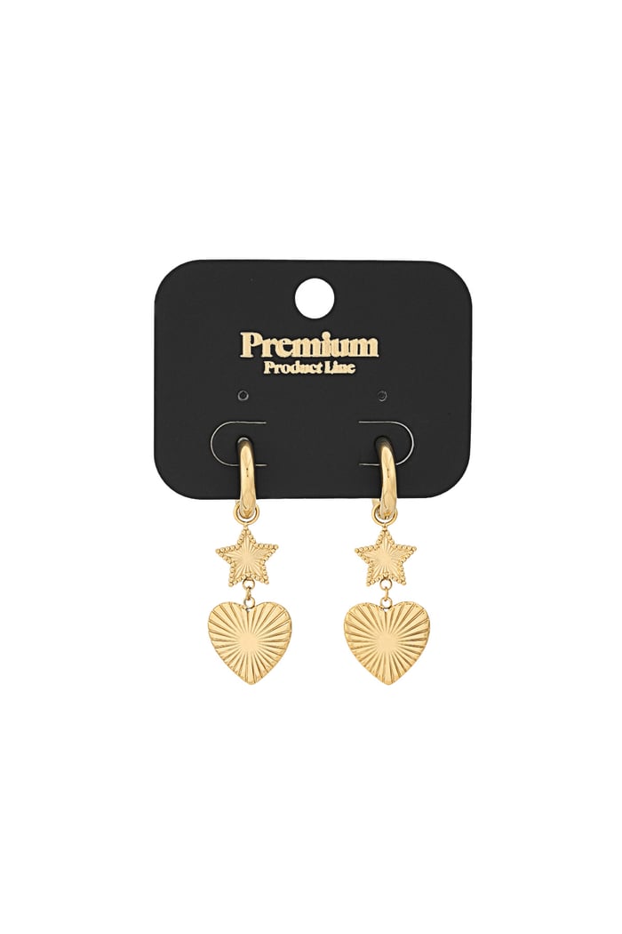 Star heart earrings - Gold color Picture2