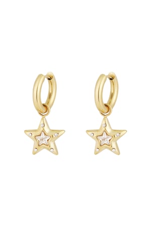 Earrings superstar - Gold color h5 