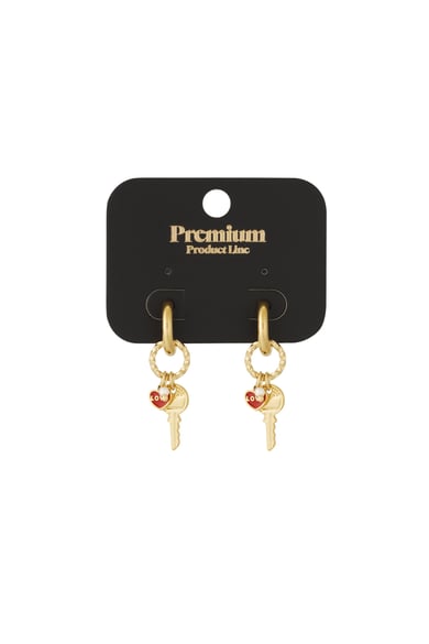 Key to love Earrings - Gold color h5 Picture3