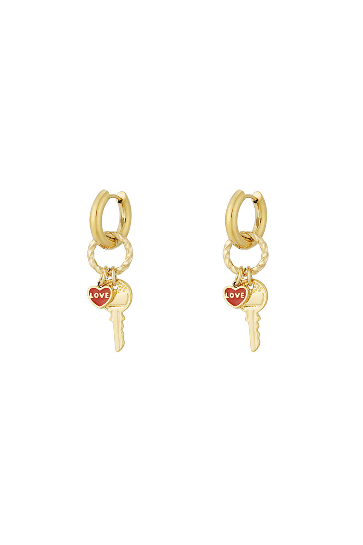 Key to love Earrings - Gold color