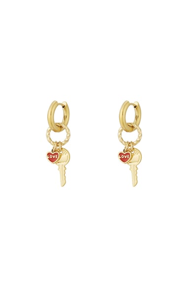 Key to love Earrings - Gold color h5 