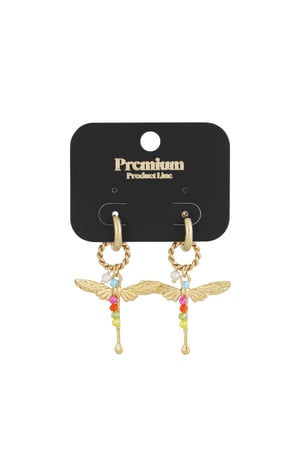 Dragonfly earrings - Gold color h5 Picture3