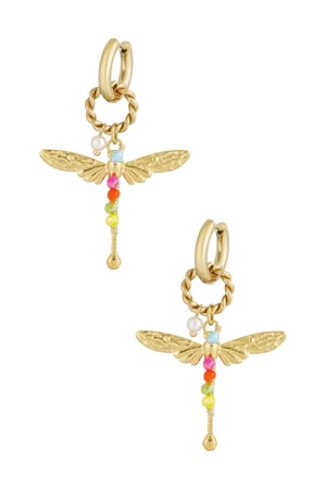 Dragonfly earrings - Gold color h5 