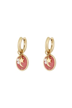 Moon lover earrings - Gold color h5 