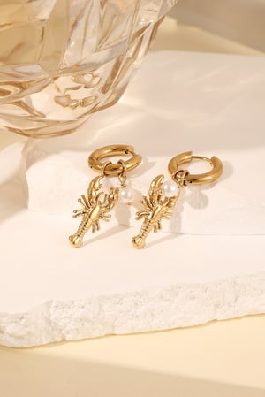 Lobster earrings - Gold color h5 Picture4