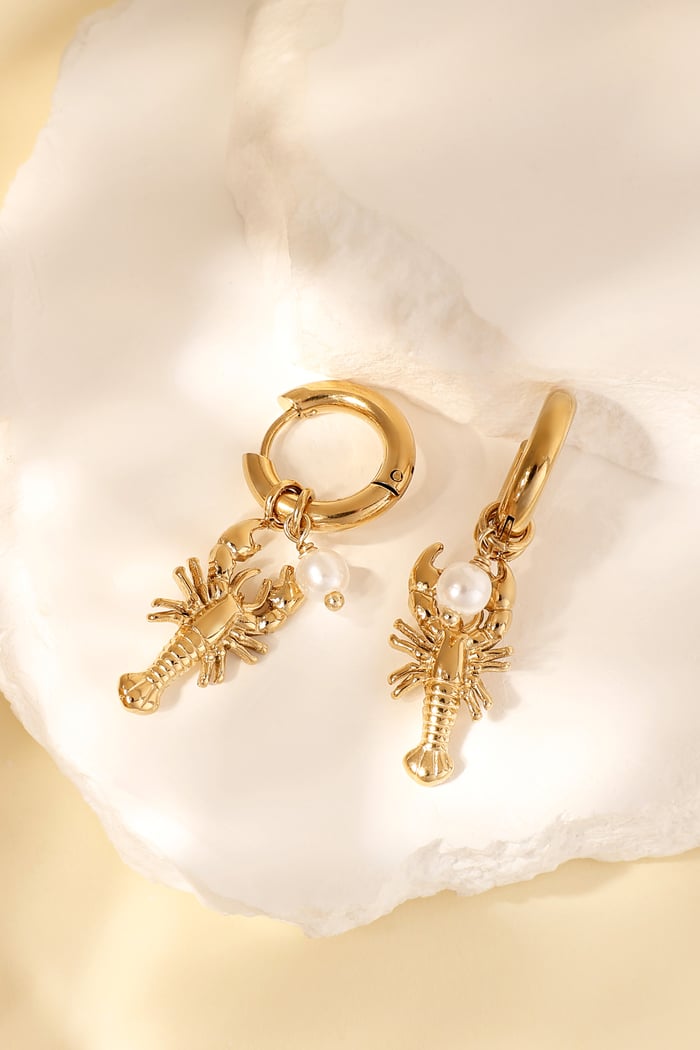 Lobster earrings - Gold color Picture3