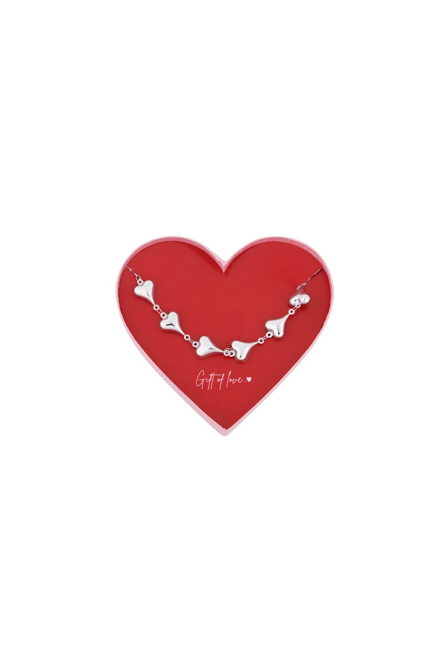 Gift of love Stainless steel Heart Chain Bracelet - Silver color 