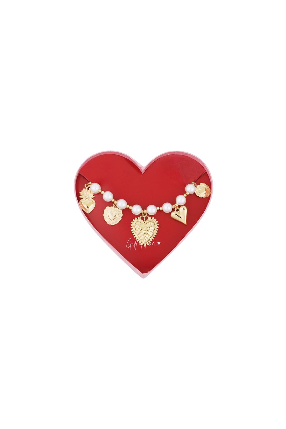 Gift of love Stainless steel parel hartjes Armband - Goud kleur 