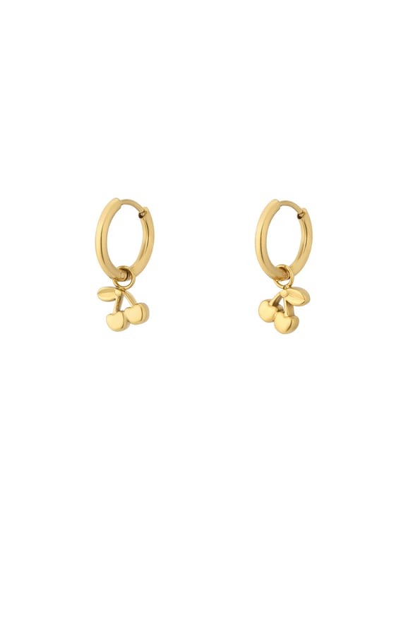 Cherry Earrings - Gold Color