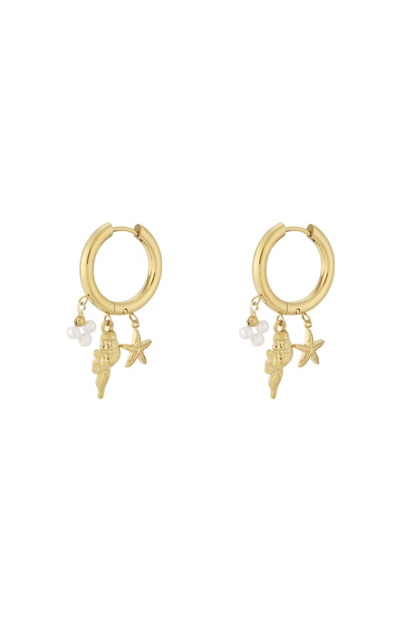 Sea life Earrings - Gold color