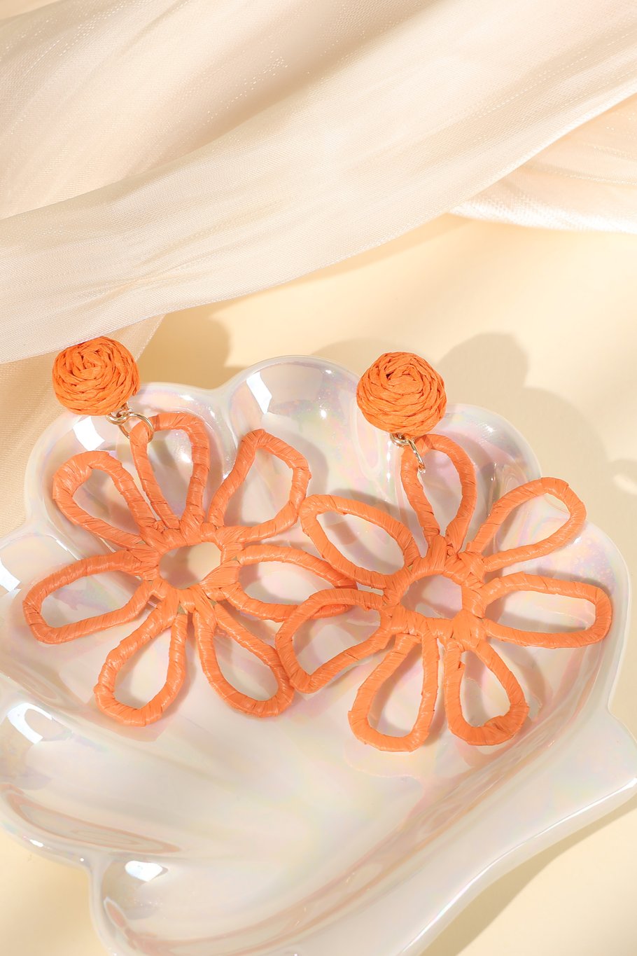Flower Earrings - Orange Picture4