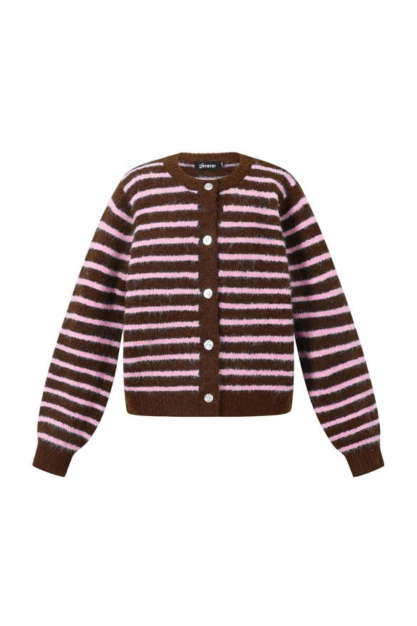 Polyesterfaser (Polyester) Strickjacke Streifen Lässige Herbst-/Winterkleidung 2