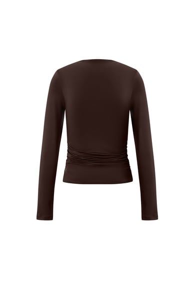Top a maniche lunghe in nylon, tinta unita, basic, tutti i vestiti adatti h5 Immagine3