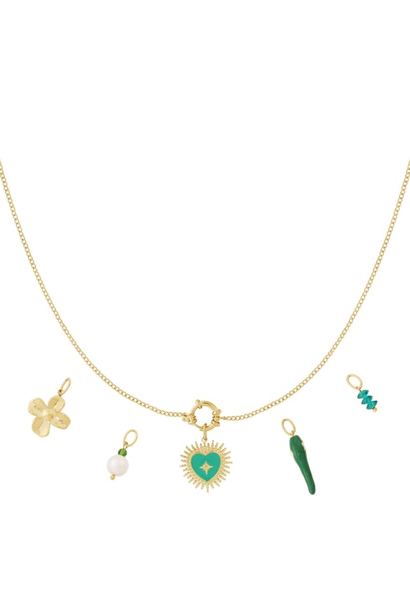 Green heart DIY necklace 2