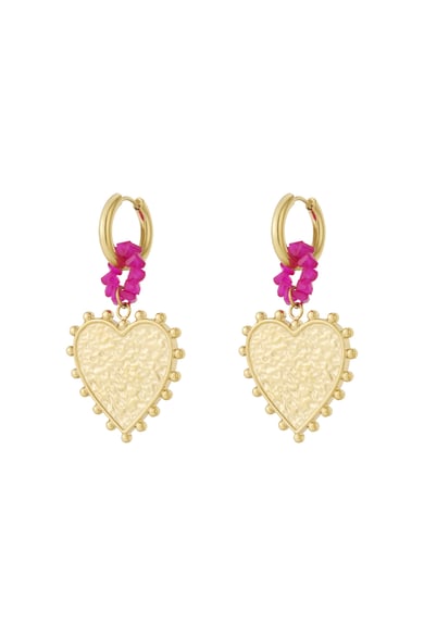 Orecchini pendenti in acciaio inossidabile a forma di cuore, casual, quotidiani, semplici, da donna h5 