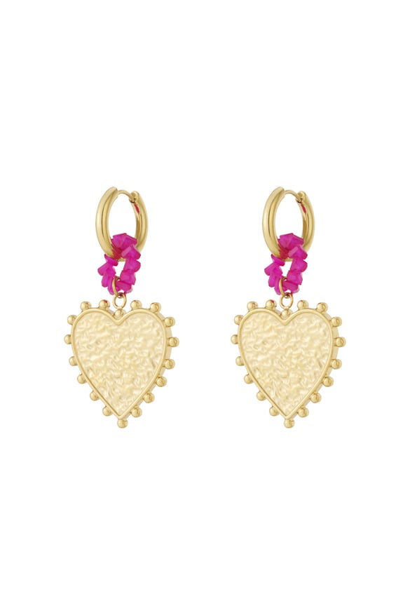 Pendientes colgantes de acero inoxidable con forma de corazón, estilo casual, diario, sencillo, para mujer.