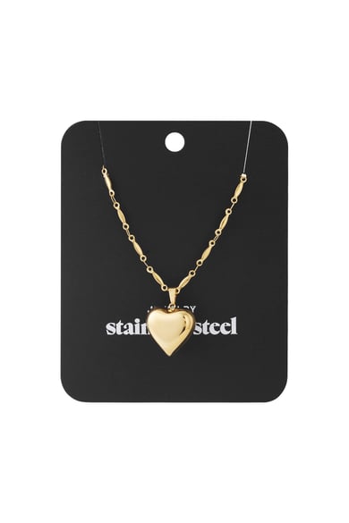 Collane con ciondolo in acciaio inossidabile a forma di cuore casual quotidiane h5 Immagine3