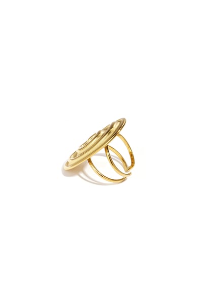 Anillos de acero inoxidable con forma irregular, estilo casual, diario, serie simple, joyería para mujer h5 Imagen3