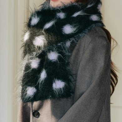 Écharpe d&#39;hiver classique en laine à pois pour femme, 1 pièce h5 Image2