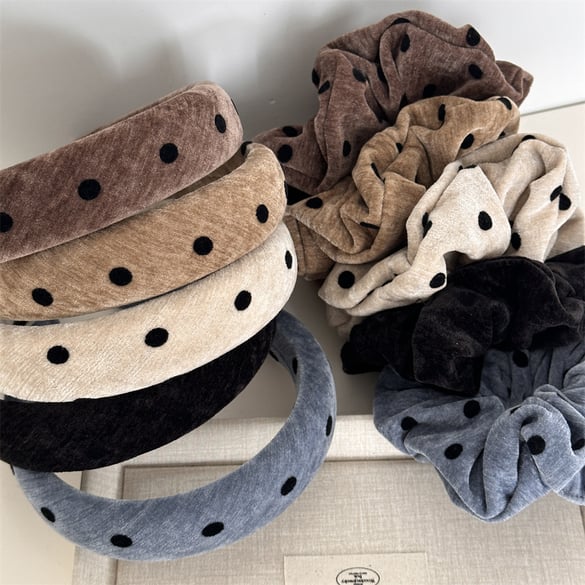 1 Piece Classic Series Retro Polka Dots Fabric Women's Hairband 2