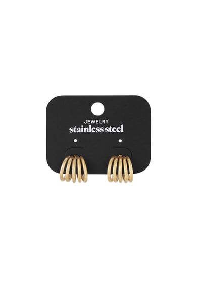Pendientes de acero inoxidable con diseño geométrico, informal, diario, sencillo, para mujer h5 Imagen4