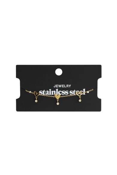 Pulseras de cadena de acero inoxidable con forma de corazón, informales, diarias, sencillas, joyería para mujer h5 Imagen3
