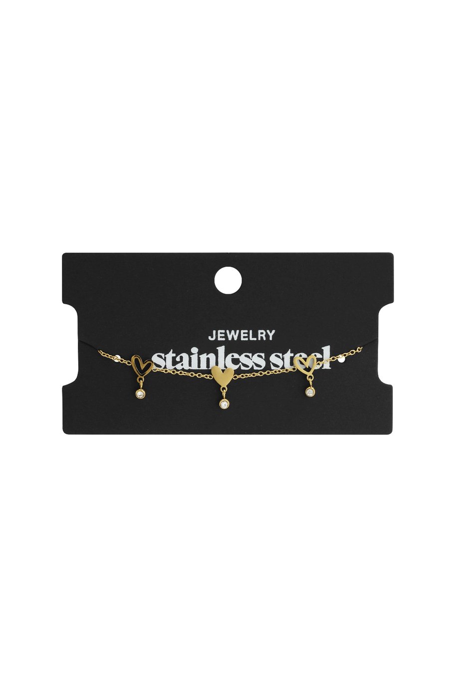 Braccialetti a catena in acciaio inossidabile con cuore, casual, quotidiani, semplici, gioielli da donna h5Immagine3