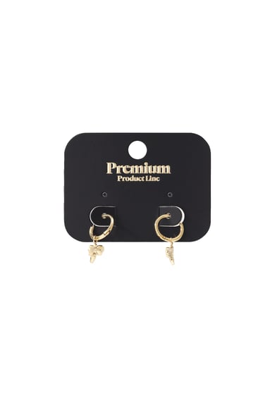 earrings with charm &quot;bee&quot; (Pack with plastic bag) h5 Picture5