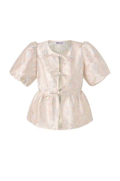 Short sleeve top floral - Champagne h5 