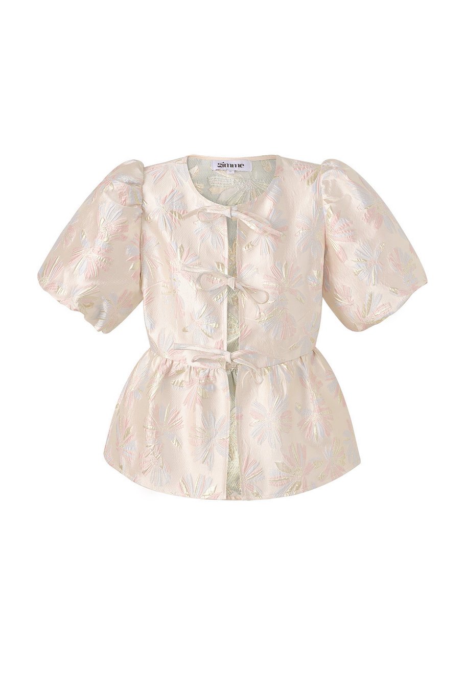 Short sleeve top floral - Champagne 