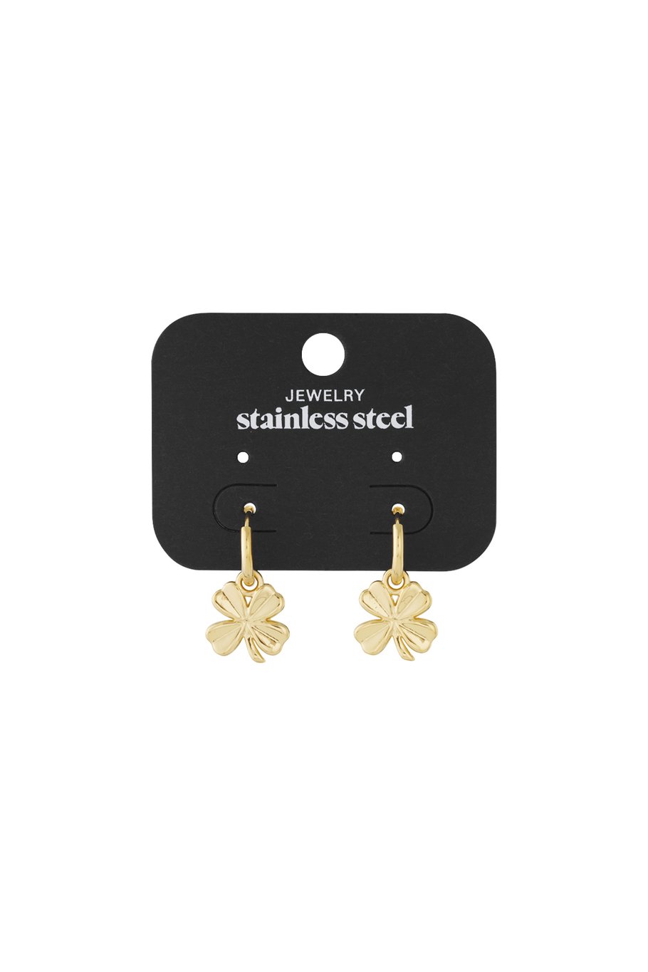 Earrings basic four-leaf clover - Gold Color Stainless Steel Picture2