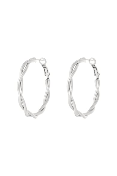 Pendientes de aro de acero inoxidable geométricos, informales, diarios, serie sencilla, joyería para mujer h5 Imagen3