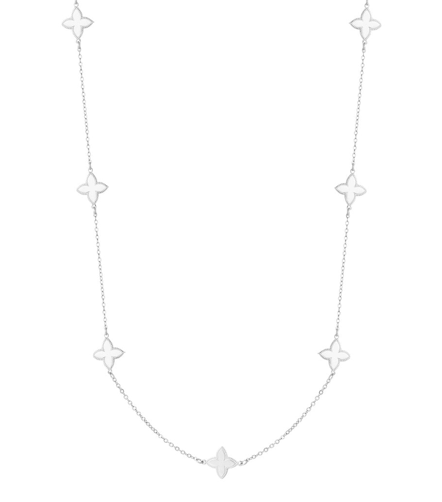 long necklace with clover charms 