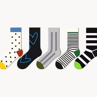 1 Paar gepunktete Retro-Sport-Baumwoll-Wadensocken h5 Bild2