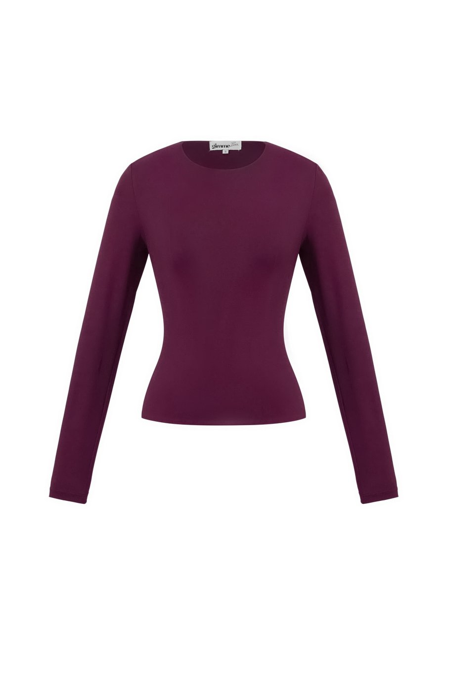 Top a maniche lunghe in nylon, tinta unita, basic, tutti i vestiti adatti Immagine4