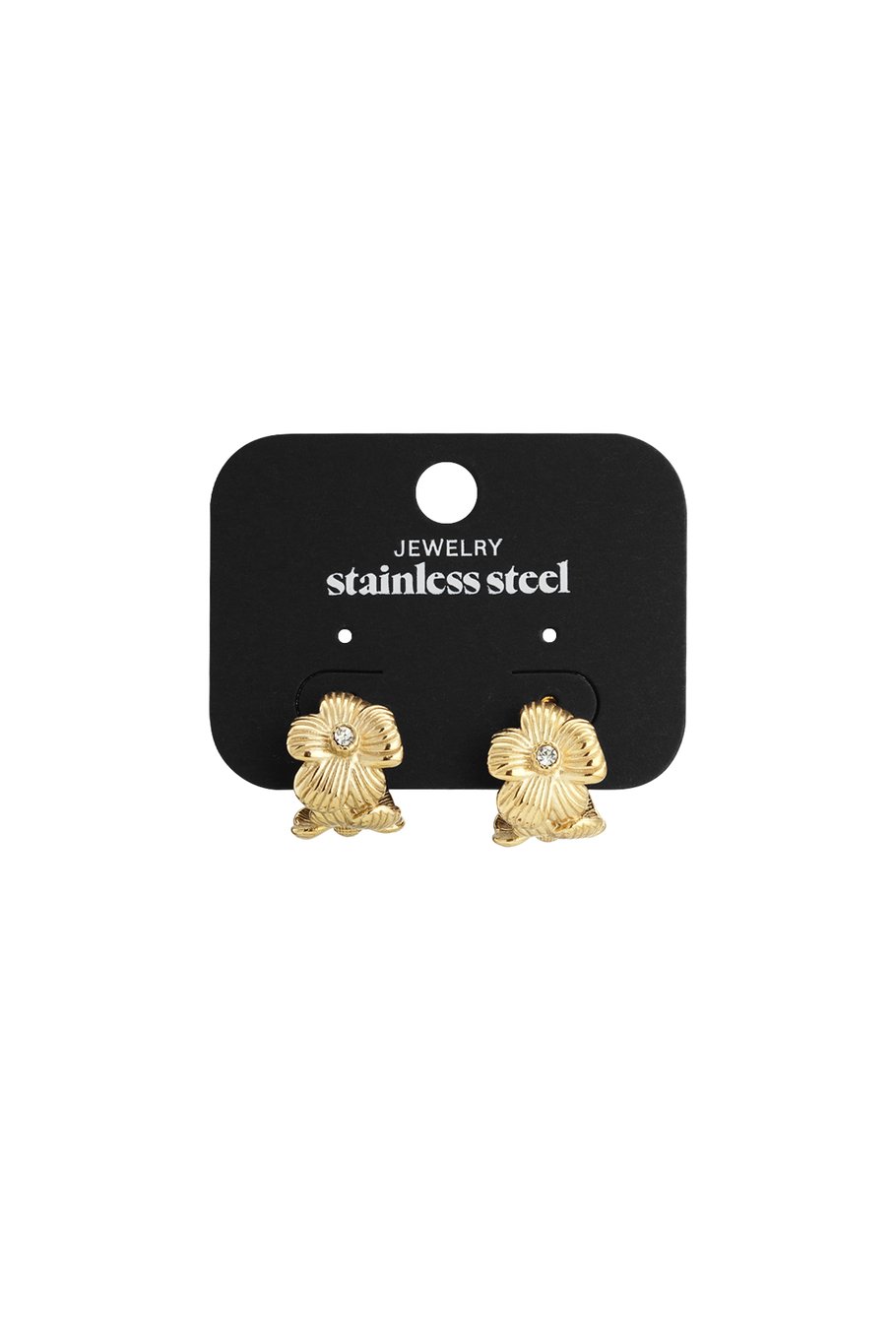 Boucles d&#39;oreilles créoles en acier inoxydable, style décontracté et simple, série Fleur, bijoux pour femmes Image3