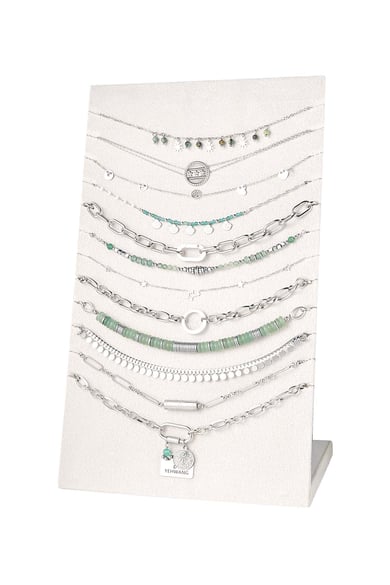 Necklace Display Charms - Green & Gold Color Stainless Steel h5 