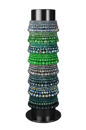 Conjunto de pulsera con cuentas de cristal irregulares - Azul y verde h5 Imagen8