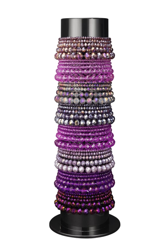 Armbanddisplay mit Glasperlenarmbändern – lila 2