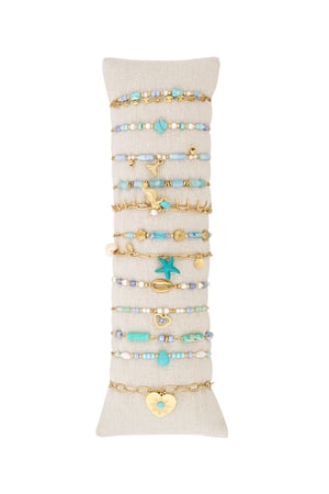 bracelets display set sea breeze - blue & Gold color h5 