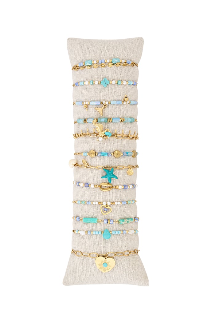 bracelets display set sea breeze - blue & Gold color 