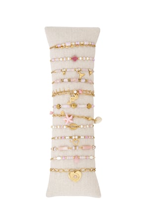 Bracelets display set sea breeze - Pink & gold h5 