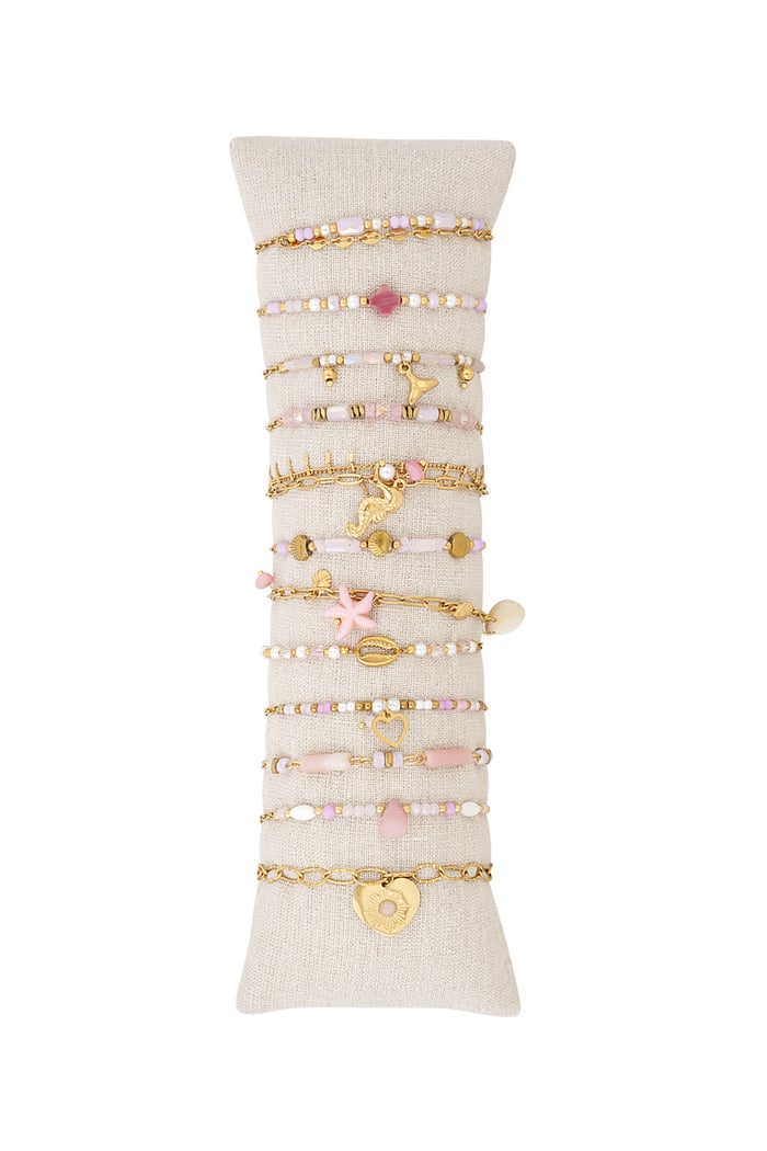 Bracelets display set sea breeze - Pink & gold 