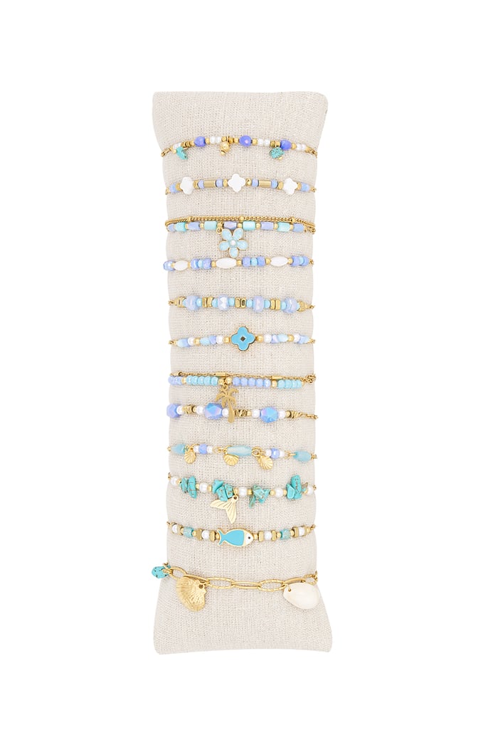 bracelets display set beach bliss - blue & Gold color 